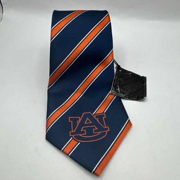 NWT Auburn Tigers Stripe Mens Tie College University Logo Alumni Neck Tie - Picture 3 of 7